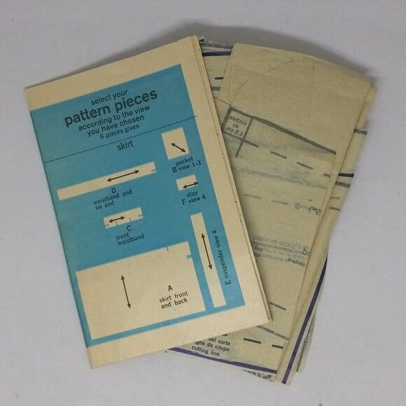 Simplicity Sewing Pattern #8126-Size O/S-Jiffy Back Wrap Skirt-Cut-Complete-1969 - Picture 5 of 7